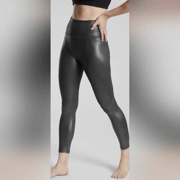 Athleta Elation Shimmer Tight – Black Foil, Size XSP - Picture 2 of 9